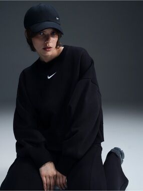 Nike Black Crewneck Sweatshirt with White Swoosh